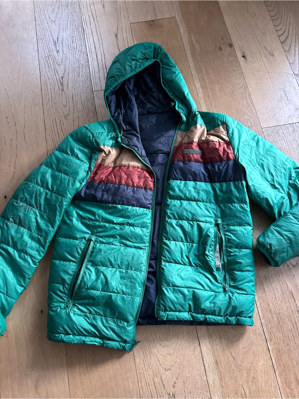 Outerknown Men’s Reversible Hooded Chromatic Puffer Jacket Green